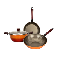 EKCOEK-CY30ZX/KZ赤焰之光三件套炒锅30CM(无盖)汤锅24CM(有盖)煎锅24CM(无盖 )(单位:套)