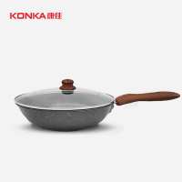 康佳(KONKA) KY-CG02M(S) 30cm不沾麦饭石玻璃盖炒锅(单位:个)黑色