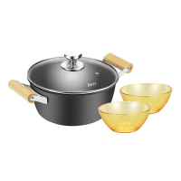 EKCO EK-JZTTGAMD2DZX/KZ 极之铁汤锅22CM+SN晶尊系列餐具豪华2件套(大碗x2)(单位:套)