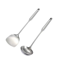奥美优 AMY3238 炒菜铲子勺套装 锅铲+汤勺 304不锈钢(单位:套)