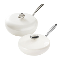 温仑山AVE02010038鹅卵石炒锅煎锅套装-32cm鹅卵石炒锅+26cm鹅卵石煎锅 (单位:套) 颜色:白玉兰