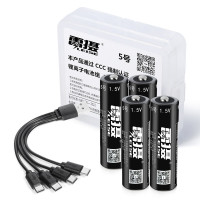 雷摄(LEISE) 3300mWh 5号/USB-Type-C充电锂电池 5号*4节 黑色(单位:件)