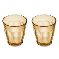 康宁餐具(Corelle Brands)2-OV-A/BF玻璃水杯两件套 耐冷耐热防滑棱边方便清洗270ml(单位:组)