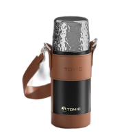 特美刻(TOMIC)TW60150ACti 锤纹养生焖茶杯 茶水分离 陶瓷内胆 钛茶隔保温杯420ml (单位:个)黑色