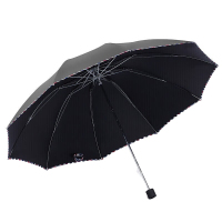 天堂伞 3311E黑丝升级 双人晴雨伞黑色(单位:把)