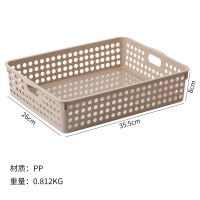 茶花 2895 收纳篮35.5*26*8cm XL4个/套 (单位:套) 米白色、浅灰黄、浅蓝绿、浅红色