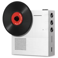 现代(HYUNDAI) YH-F033 现代复怀旧创新复古黑胶唱片迷你蓝牙唱片音响(单位:个)白色