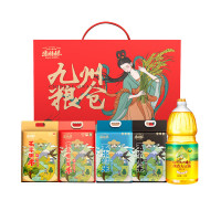 米米妹妹(MIMEIMEI)九州粮仓大米1KG黑米1KG糙米1KG粥米1KG真空包装大豆油1.8L礼盒装(单位:盒)