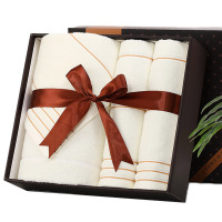 洁丽雅(grace) 7377-7378 三件套 米色 毛巾70*34cm*2 浴巾140*70cm*1 (单位:盒)