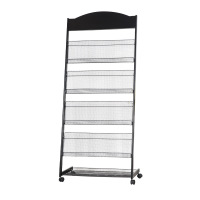 木上简 MSJ-BKJ-0001 报刊架 70*36*160cm 带滑轮 黑色/白色可选 单位:件