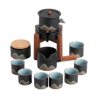 苏氏陶瓷(SUSHI CERAMICS) J0918 千里江山自动茶具套装(杯壶底座茶海茶叶罐) 十一件套 (单位:套)