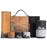 苏氏陶瓷(SUSHI CERAMICS) J0713 千里江山一壶三杯一茶巾 6件套 (单位:套)