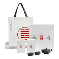 鱼玥 大兑白茶叶茶具套装 (福鼎白茶200g、茶杯x2、茶壶x1)(单位:盒)