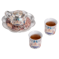 苏氏陶瓷(SUSHI CERAMICS) J0869 敦煌·鎏银套装(一壶二杯一茶承) 4件套 (单位:套)