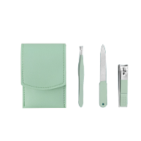 A-TIMES FY011 朱莉安娜马卡龙修容修甲工具4件套 收纳包指甲钳修甲锉(单位:套)绿色