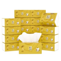 清风 原木金装3层100抽小规格抽取式面巾纸 24包(整箱)AR42GZZ01