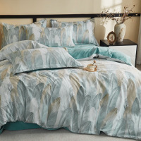 彼加曼水洗棉四件套 绒毛类四件套 花色多选 BGM-T2535佰花锦高密棉科技布四件套 羽毛 床单款 (被套200*23