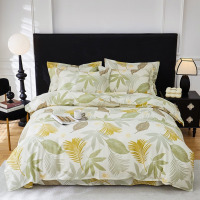 彼加曼曼迪水洗棉磨毛刺绣四件套 双拼刺绣套件 纯色四件套 梦枫影”精梳全棉四件套 40支 床单款 (被套200*230c