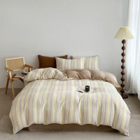 彼加曼水洗棉四件套 绒毛类四件套 花色多选 BGM-T2521超感零压云柔水洗四件套 奶霜条 床单款 (被套200*23