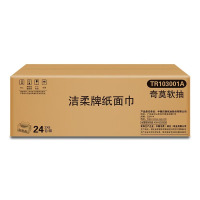 洁柔抽纸雅韵软抽可湿水面巾纸自然无香擦手纸餐巾纸卫生纸家用 3层 100抽*24包 整箱装TR103001A