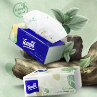 得宝(TEMPO)一博同款 抽纸 真M码 杉青果木味4层90抽*16包 湿水不易破 纸巾