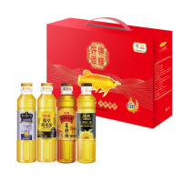 金龙鱼健康厨房食用油礼盒A款1600ml (KINGS亚麻籽油400ml、精萃稻米油400ml、外婆乡小榨菜籽油400m