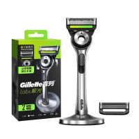 吉列/Gillette 极光金色套装 1刀架+2刀头+1底座 (金色手柄)