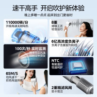 美的(Midea)高速电吹风高浓度负离子护发吹风机家用吹风筒FG2-钛金灰礼盒装_