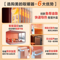美的(Midea)油汀取暖器电油丁酊电暖器气片暖气机家用卧室大面积智能节能省电速热加湿安全HYW22KA_