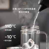 苏泊尔(SUPOR)玻璃杯双层商务办公车载水杯男高档泡茶杯子KC45HK10_