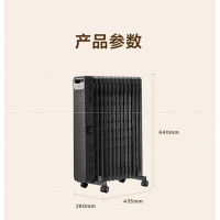 美的(Midea)电热油汀取暖器家用电暖器节能省电干衣加湿自动恒温立体散热机械式[3000W17片]NYW-MG_