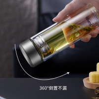 苏泊尔(SUPOR)双层耐热玻璃杯C.流光银KCG38AZ10