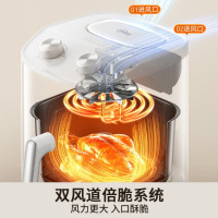 九阳(Joyoung)空气炸锅 KL60-V169家用定时控温多用途锅不粘内胆易清洗[杏仁白]6L_