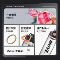 苏泊尔(SUPOR)弹盖运动塑料杯tritan大容量便携杯子KCP75LY20动感黑_