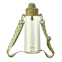 苏泊尔(SUPOR)一盖双饮随行塑料杯1L.军野绿KC10JL20