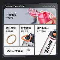 苏泊尔(SUPOR)弹盖运动塑料杯750ML.动感黑KCP75LY20