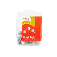 益而高图钉装饰固定图钉小圆头钉软木板创意照片墙钉子按钉 EG-17DS 银色图钉 100枚/盒 5小盒 图钉