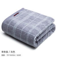 金号纯棉加厚大浴巾 家纺 成人男女儿童酒店提缎吸水洗澡巾 3955灰(浴巾) 150*75cm 条 毛巾