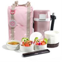 虎牌 LWU-F20C 不锈钢保温饭盒高性能保温饭盒附便携带LWU-F20C-PD蜜桃色1.48L 个 饭盒