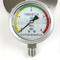 华联仪表HLYT-120BN 材质316L M20*1.5 直径100mm 量程0-1MPA 块 不锈钢压力表