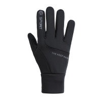 安客来 A1QX001 黑色冬季手套劳保手套户外骑行加绒加厚防风防泼水运动滑雪触屏手套黑色 副 防寒手套