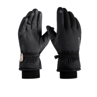 安客来 DF-05 男款炭黑色劳保手套骑行手套男女秋冬加棉户外触屏摩托车防泼水防风手套男款炭黑色 副 防寒手套