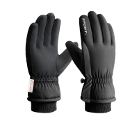 安客来 DF-05 男款双拼黑色劳保手套骑行手套男女秋冬加棉户外触屏摩托车防泼水防风手套男款双拼黑色 副 防寒手套