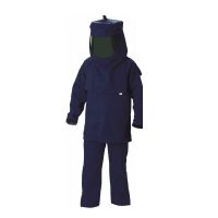 雷克兰AR48 48cal系列 ,深蓝,尺码SM-3X ,大褂,背带裤,手套,头罩,腿套,便携储藏包 套 防电弧套装