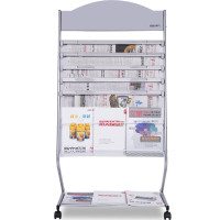 得力(deli) 9305 635*360*1250mm 报纸杂志架 (计价单位:个) 银色