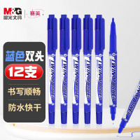 晨光(M&G) XPMV7403 细头1.0mm 极细头0.5mm(单支装) 美新小双头记号笔 (支) 蓝色