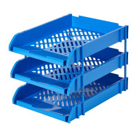 齐心(COMIX) B2068 328*256*250mm 蓝 文件盘(三层) (计价单位:个) 蓝