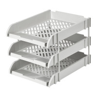 齐心(COMIX) B2068 328*256*250mm 灰 文件盘(三层) (计价单位:个) 灰