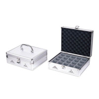 杰丽斯(JIELISI) 7102 20格 中号 便携式 铝合金 印章整理盒 (计价单位:个) 白色