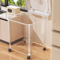 匹牧 食品级塑料超大容量加厚米桶带盖密封防潮防虫米缸米面杂粮储粮桶实色款 20斤 pp材质 便携滚轮 个